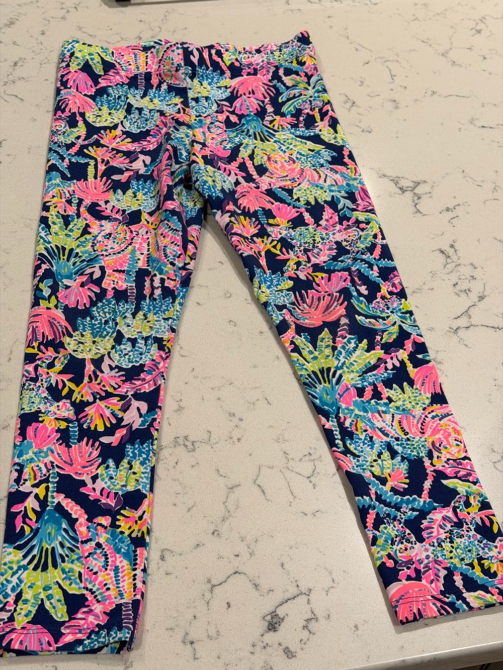 Lilly Pulitzer Girls Floral Leggings in Pink, Blue, Green